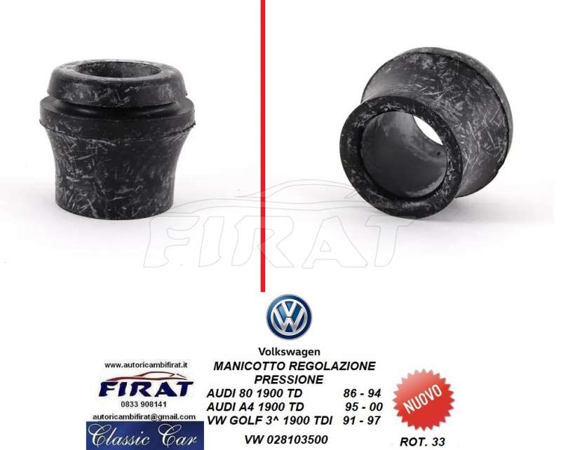 MANICOTTO REGOLAZIONE PRESSIONE VW GOLF 3^-AUDI 80-A4 (028103500